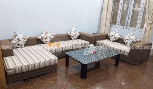 Sofa sau khi bọc đã được "biến mới" hoàn toàn