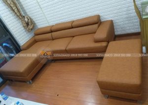 Bộ ghế sofa của gia đình chị Hương đã được nhân viên Vinaco tiến hành bọc lại đã hoàn thành