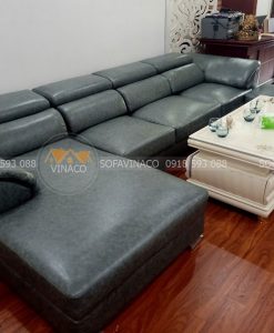 Bộ ghế sofa sau khi được thay lớp da bọc