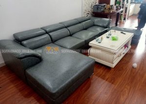 Bộ ghế sofa sau khi được thay lớp da bọc
