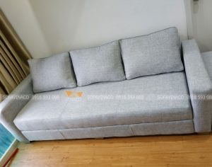 Bộ ghế sofa sau khi được nhân viên Vinaco bọc xong trực tiếp tại nhà anh Hiển