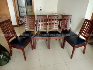 Bọc ghế ăn da Simili Mart cho chị Trang tại chung cư ChelseaPark đã