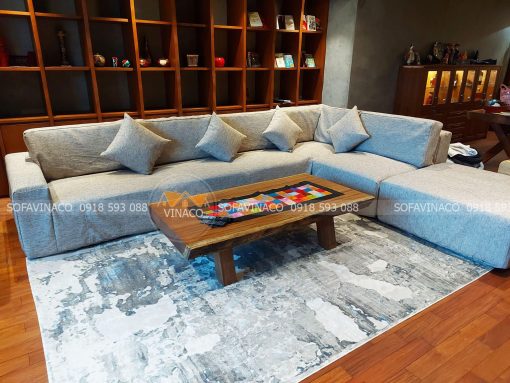 May vỏ ga chùm vải nỉ cho sofa góc tại Hoàng Mai, Hà Nội