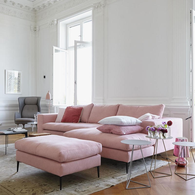 Sofa đẹp gam màu hồng cho không gian thêm nhẹ nhàng, hài hòa