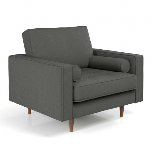 Sofa đơngam màu xám lông chuột tiên nghi cho không gian