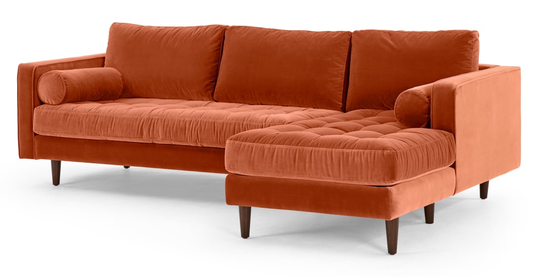 Sofa gam màu cam mang vẻ đẹp "quyến rũ" cho không gian phòng khách