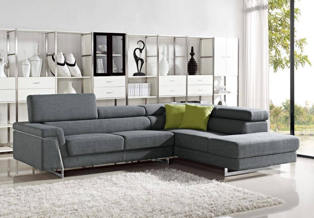 Sofa chất liệu vải gam màu xám lông chuột 