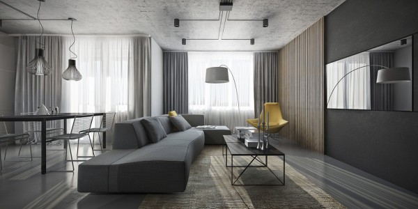Không gian phòng khách với gam màu xám đem đến cho bạn cảm giác thư thái và thoải mái hơn bao giờ hết