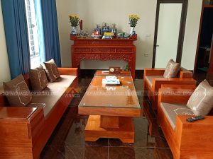 Bộ đệm ghế nhìn tổng thể đã được đặt lên lòng ghế rất vừa với kích thước