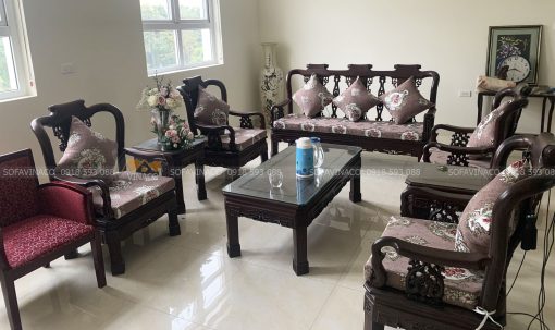Đệm ghế ngồi hoa văn cổ điển cho khách hàng tại An Khánh