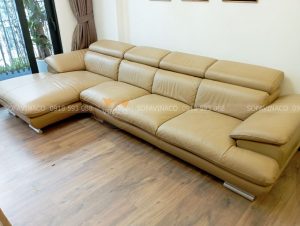 Bộ ghế sofa bai dão và xập xệ đã được nhân viên sửa chưa giờ đã được căng đều