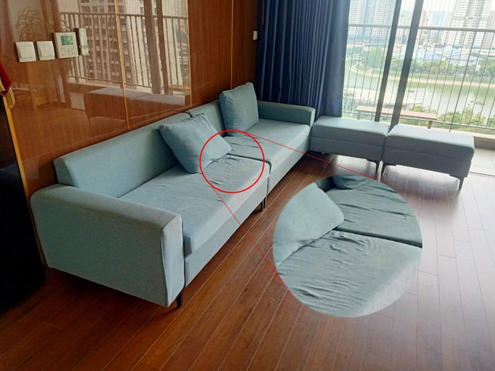 Bộ ghế sofa vải của khách hàng đã bị nhão vỏ
