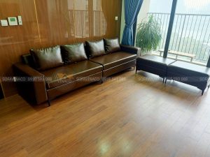 Công trình bọc ghế sofa vải thành da đã được hoàn thành xuất sắc