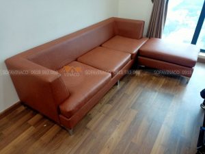 Ghế đã được bọc từ vải thành sofa da siêu sạch đẹp, sang trọng