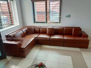 Vinaco bọc lại ghế sofa vải thành sofa da