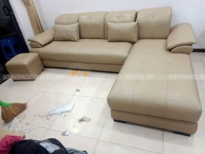 Ghế đã được bọc mới vỏ da rất căng đẹp