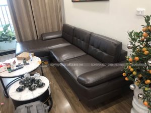 Bộ ghế sofa sau khi thay ruột ngồi và thêm lò xo tân trang lại bộ sofa được lâu hơn