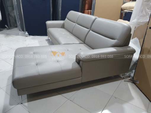 Đóng ghế sofa góc chất liệu da Simily cho khách tại Long Biên