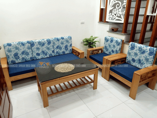 Bộ đệm ghế gỗ hiện đại cho khách hàng tại Nguyễn Duy Trinh, Q.9