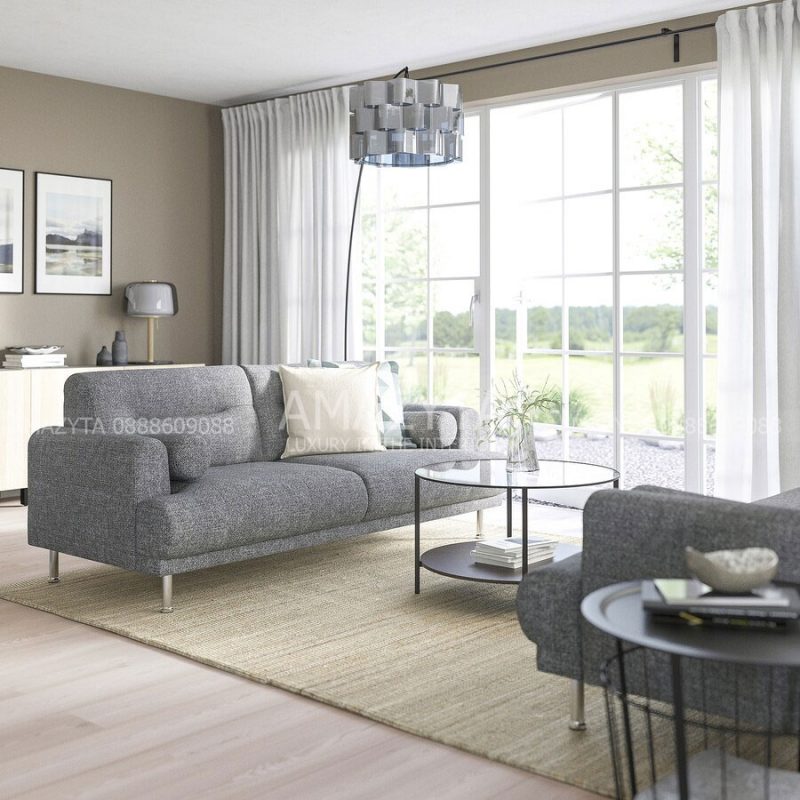 Sofa vải văng được đặt tại không gian phòng khách