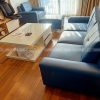 Sofa thay vỏ bọc mới với diện mạo mới với gam màu xanh dương sang trọng, hiện đại cho không gian phòng khách