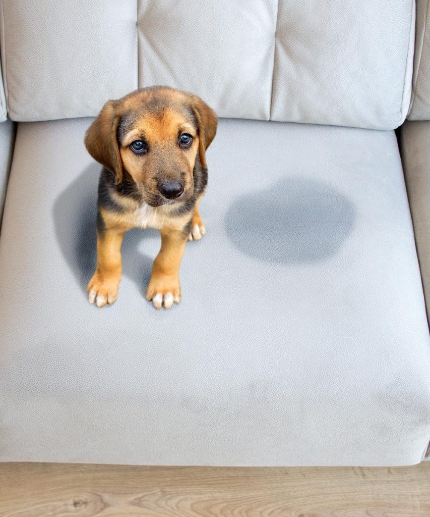 Ghế sofa bị ướt do nước tiểu chó khó làm sạch