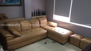 Bộ ghế sofa góc đã được thay đổi gam màu da mới