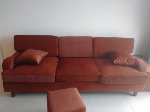 Bộ ghế sofa cũ bọc vải nhung của khách hàng