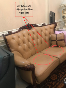 Những vết bẩn xuất hiện trên ghế sofa