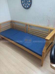 Bộ đệm ghế gỗ hiện đại màu xanh dương cho khách ở Hong Kong Tower, Láng Thượng