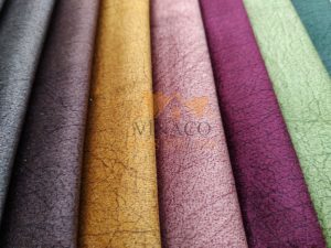 Mặt vải nhung tuyết được dệt xen màu như vân đá