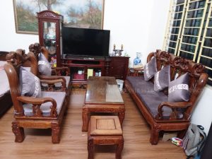 Bộ đệm ghế vải nhung đã giao cho khách hàng ở Hòe Thị, Nam Từ Liêm