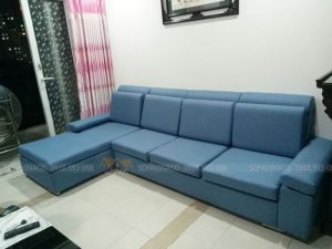 Cả bộ ghế được bọc lại vải mới, màu sắc mới