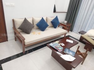 Bộ đệm ghế gỗ màu kem ấm áp đã hoàn thành cho khách hàng ở Dương Khuê
