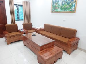 Bộ đệm ghế hiện đại màu nâu cùng tông ghế ở Nguyễn Hữu Dực