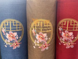 Ba mẫu vải thêu hoa mới chuyên dùng làm vỏ đệm ghế gỗ siêu đẹp