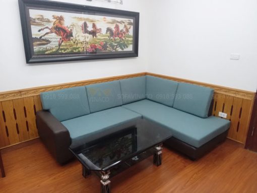 Bộ đệm ghế sofa L đã được hoàn thành cho khách hàng ở Định Công Thượng