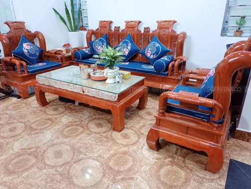 Bộ đệm ghế thêu đã được giao đến tận nhà khách hàng ở Định Công