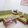 Bộ đệm ghế màu xanh matcha đã hoàn thành cho khách hàng ở An Dương Vương