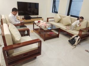 Bộ đệm ghế đã được làm xong và lắp đặt cho khách hàng