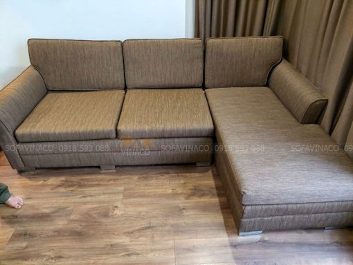 Bộ ghế sofa đã được đổi vỏ bọc vải mới