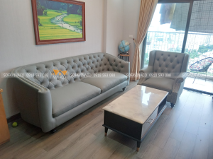 Bọc ghế sofa cũ cho khách hàng tại ở Long Biên, Hà Nội