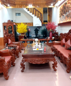 đệm ghế gỗ bọc da cho khách tại Vĩnh Phúc