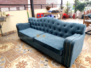 Bọc lại ghế sofa vải nhung cho khách tại Kim Mã
