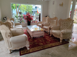 Bộ ghế sofa khi bọc lại đã được trở lại vẻ đẹp ban đầu sang trọng và nâng tầm không gian sống