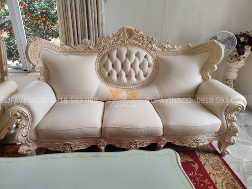 Bộ ghế sofa khi bọc lại đã được trở lại vẻ đẹp ban đầu sang trọng và nâng tầm không gian sống