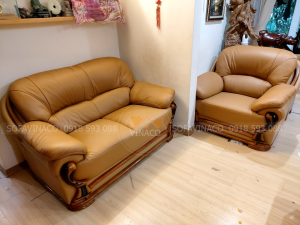 Bọc lại bộ ghế sofa da thật cho khách tại Thanh Xuân