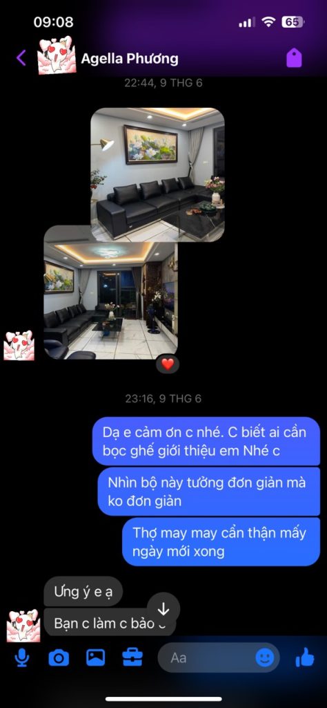 feedback của khách hàng sau khi nhận lại bộ ghế