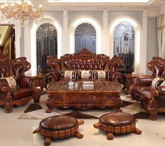 Fashion Luxury cổ điển thiết kế sofa gỗ rắn sang trọng