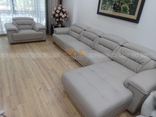 Ghế sofa sau khi được bọc da mới